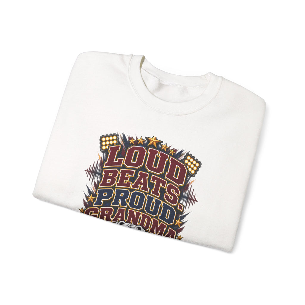 Loud Beats Proud Grandma Crewneck Sweatshirt — Vintage Music Fan Grandma Gift