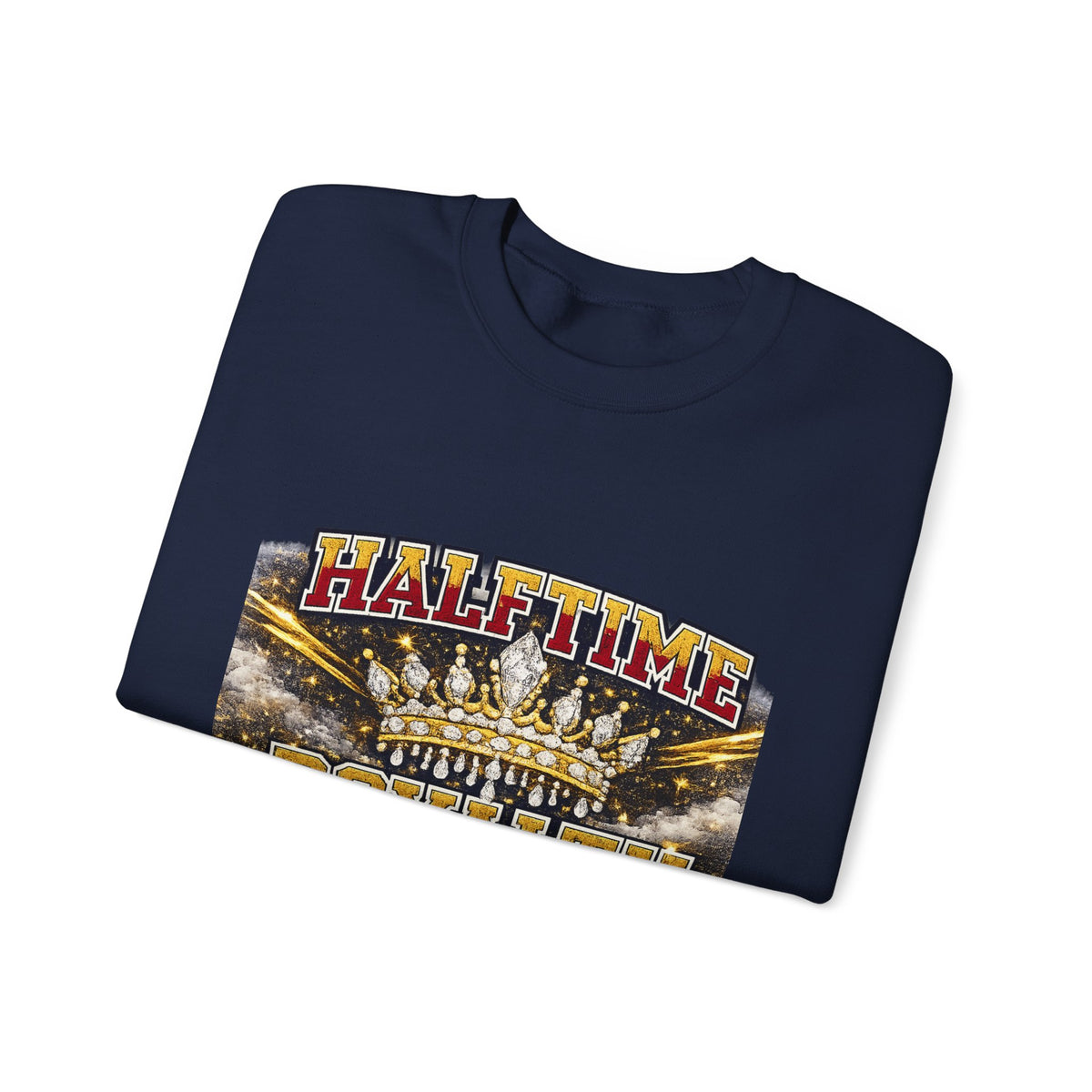 Crewneck Sweatshirt - "Halftime Royalty" Vintage Crown Football Graphic