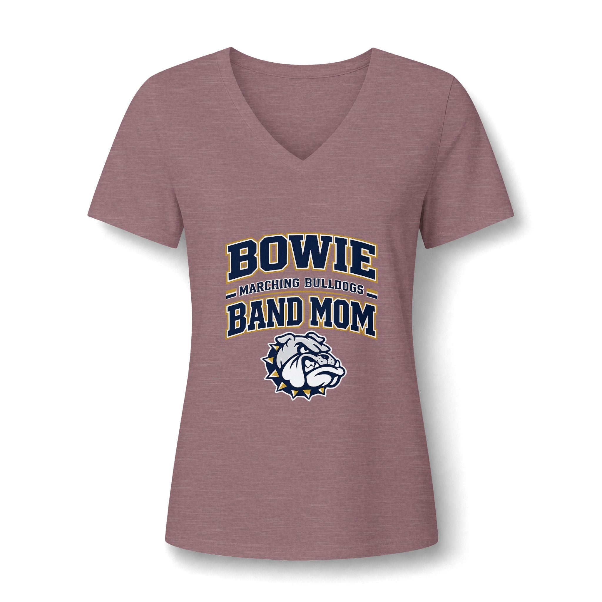 Bowie Bulldogs Band Mom V-Neck T-Shirt