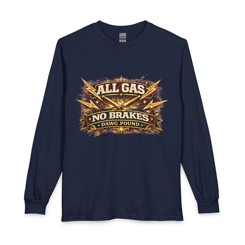 All Gas No Brakes Long Sleeve Tee — Vintage Motorcycle Racing Shirt