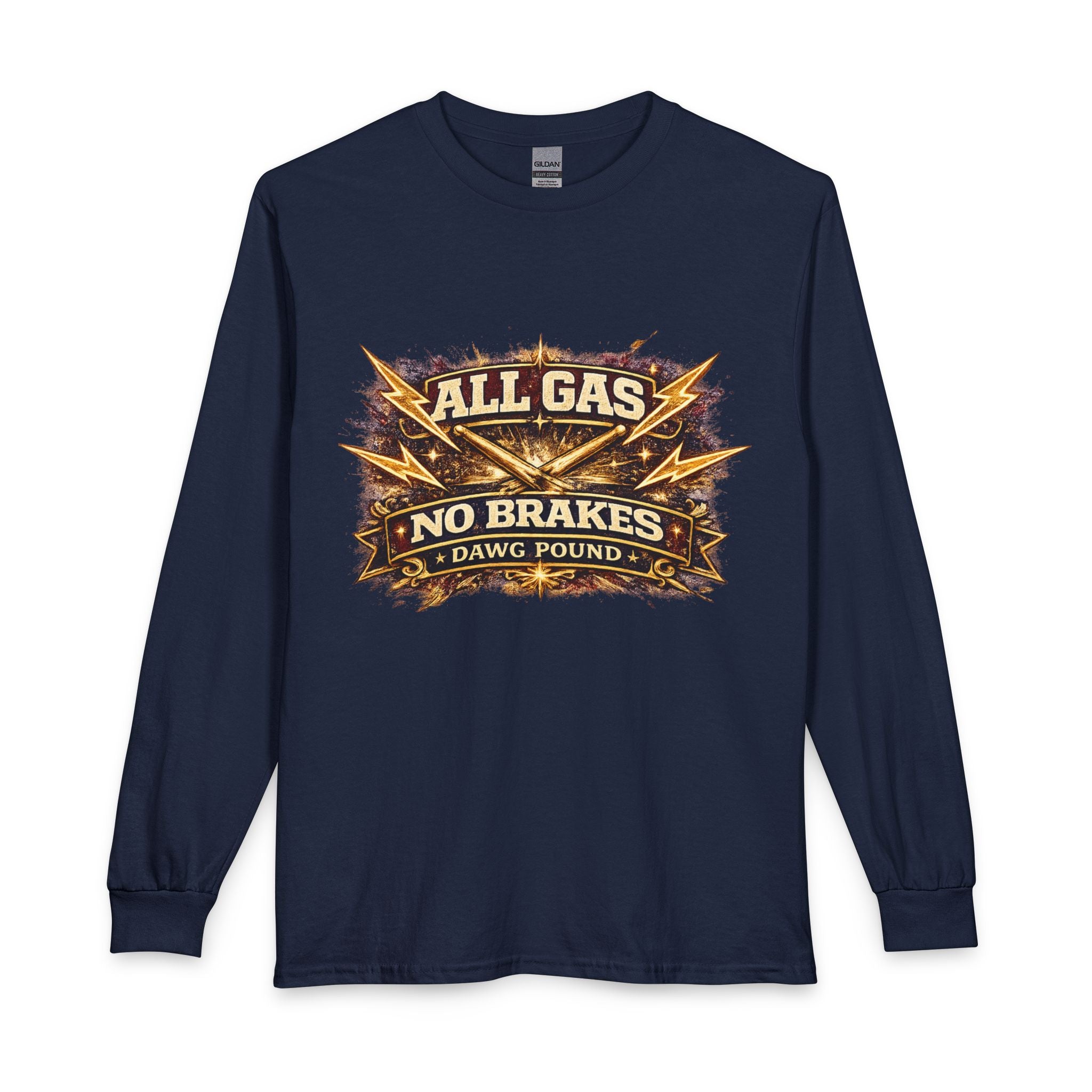 All Gas No Brakes Long Sleeve Tee — Vintage Motorcycle Racing Shirt