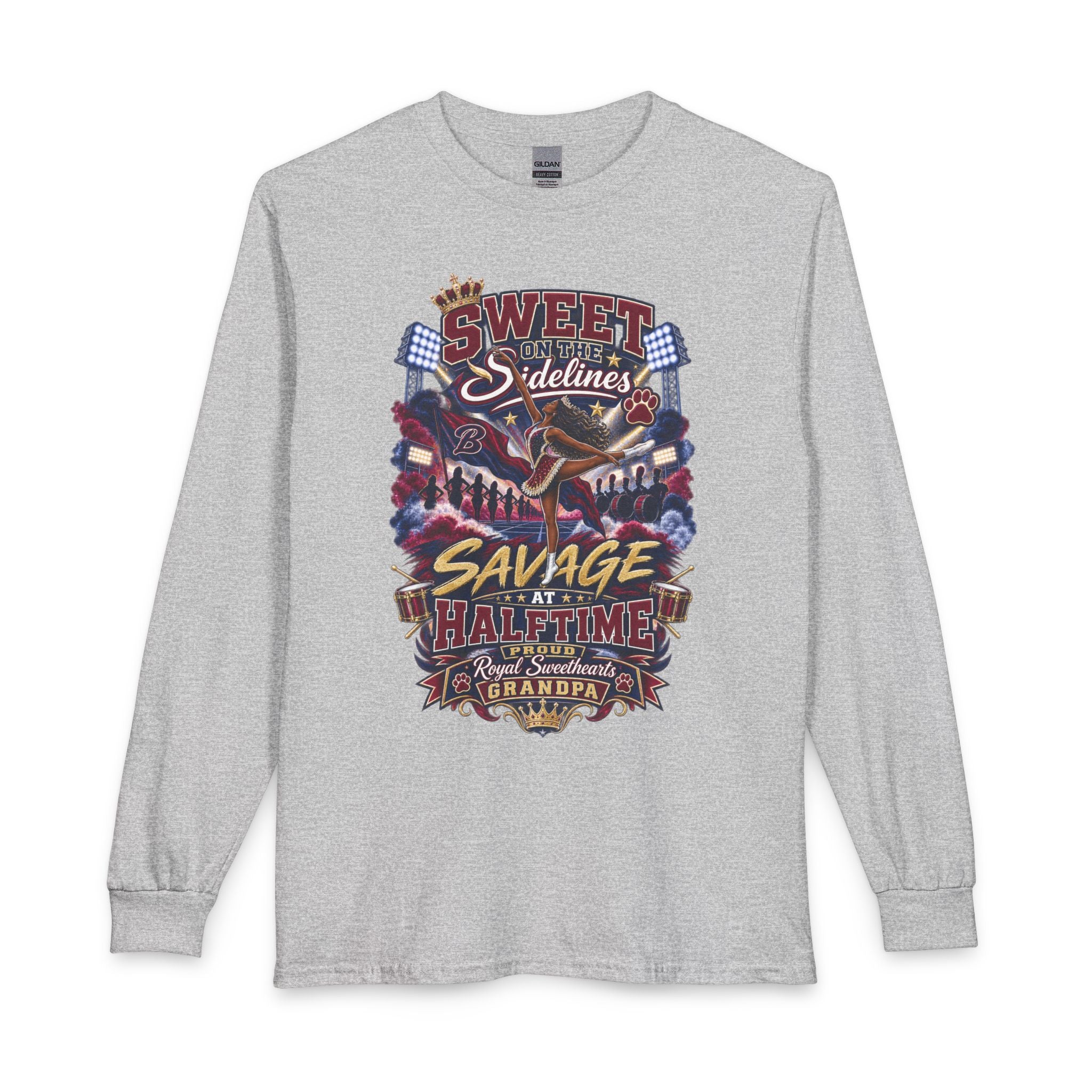 Savage at Halftime “Sweet Sidelines” Long Sleeve T-Shirt – Funny Football Grandpa Tee