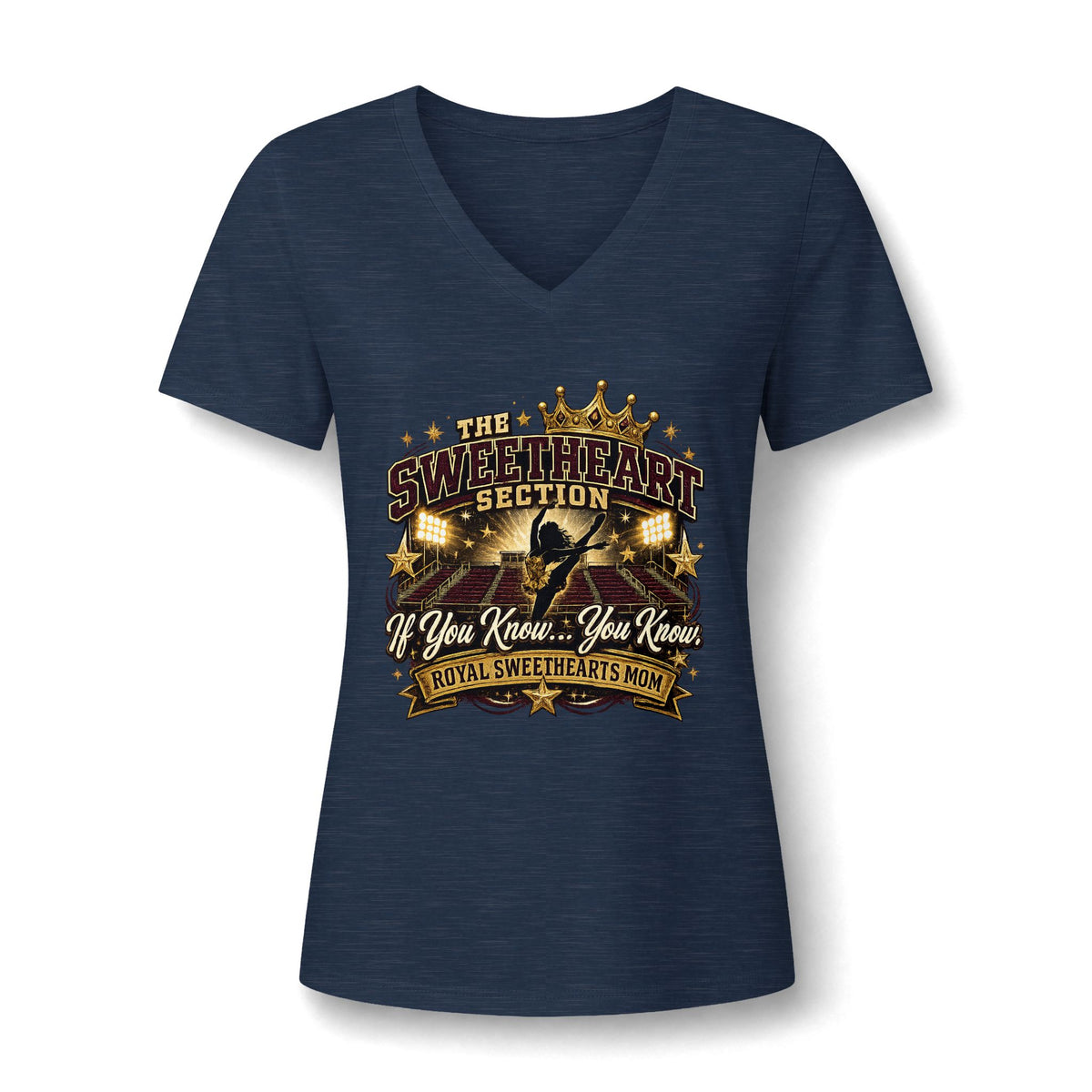 Women's V‑Neck Tee — "The Sweetheart Section: If You Know...You Know" Royal Sweethearts Mom Shirt