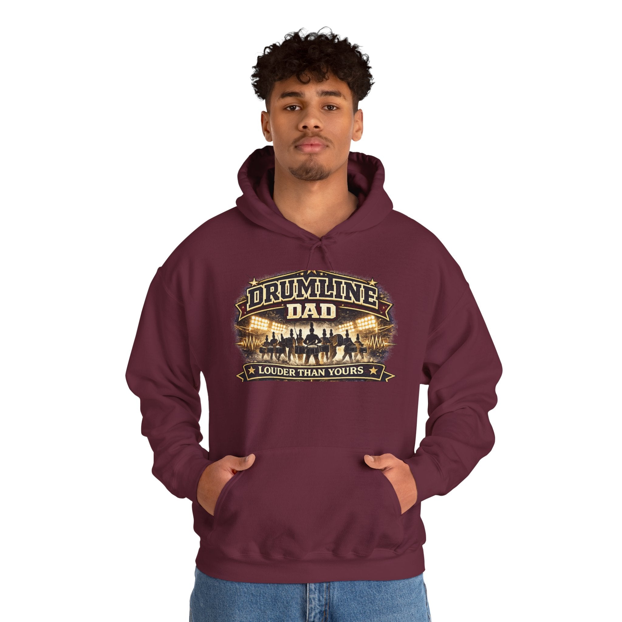 Drumline Dad Hoodie - "Louder Than Yours" Vintage Band Dad Pullover