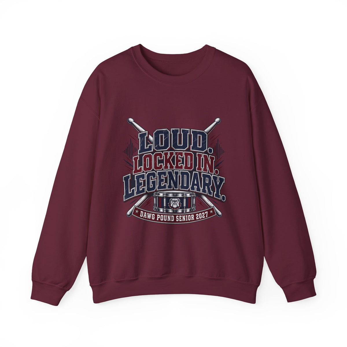 Crewneck Sweatshirt — "Loud Locked In Legendary" Vintage Baseball Senior 2027