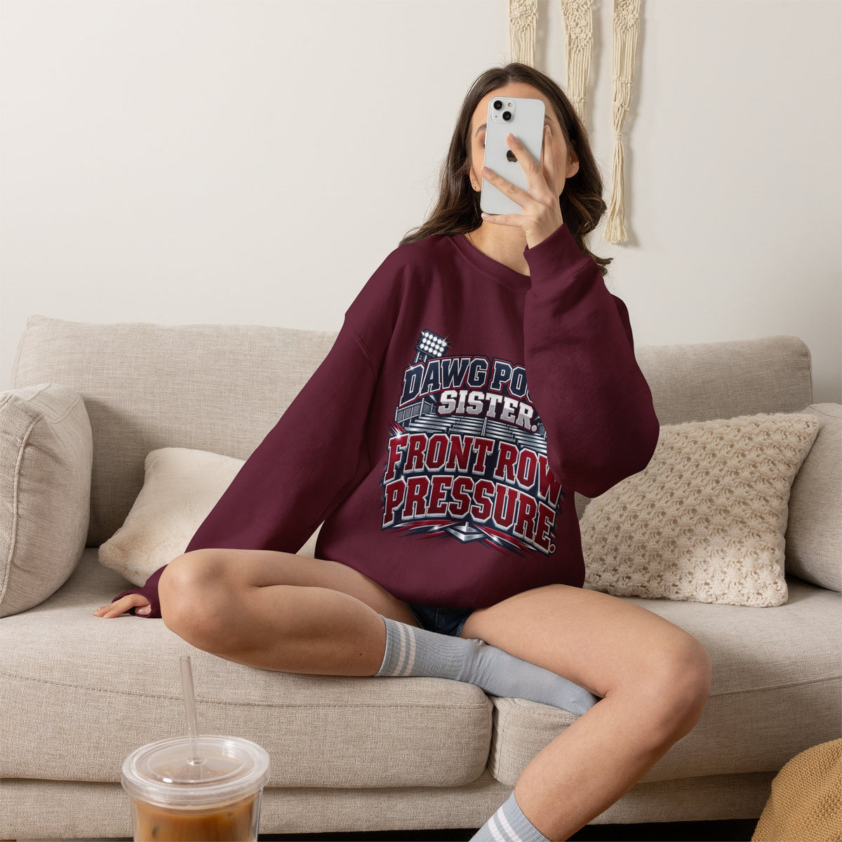 Dawg Pound Sister "Front Row Pressure" Crewneck Sweatshirt