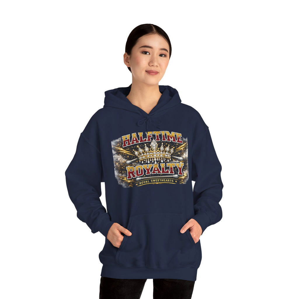 Halftime Royalty Hoodie — Vintage Crown & Stadium Graphic Sweatshirt