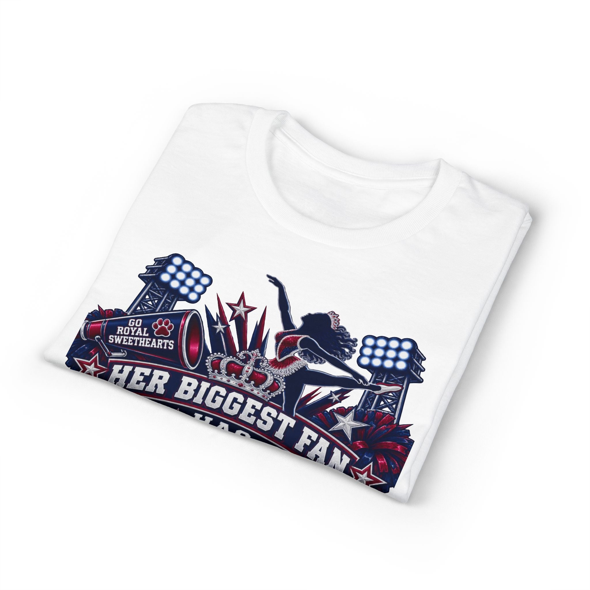 Her Biggest Fan Has Grandpa Status T-Shirt — Proud Sports Grandpa Tee