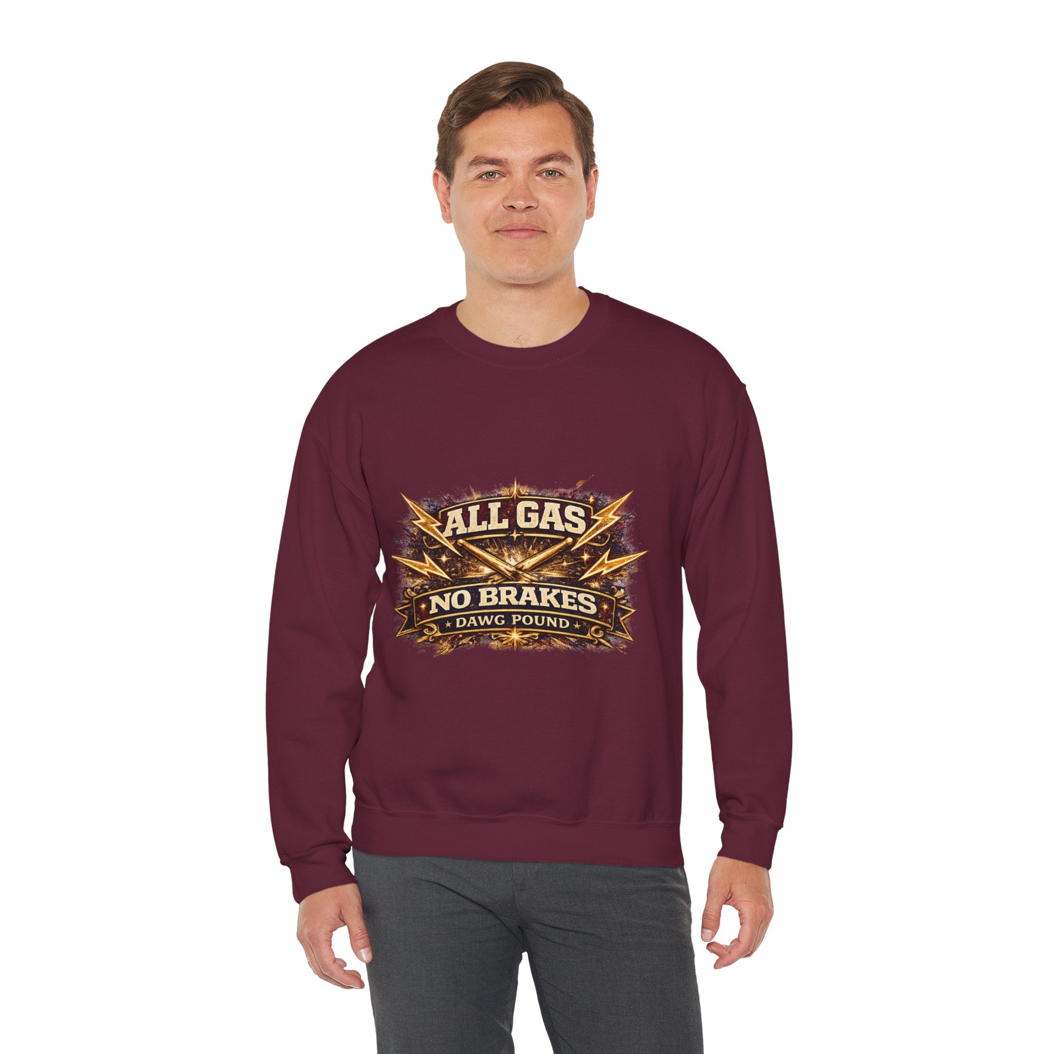 All Gas No Brakes Crewneck Sweatshirt — Vintage Racing Graphic Pullover