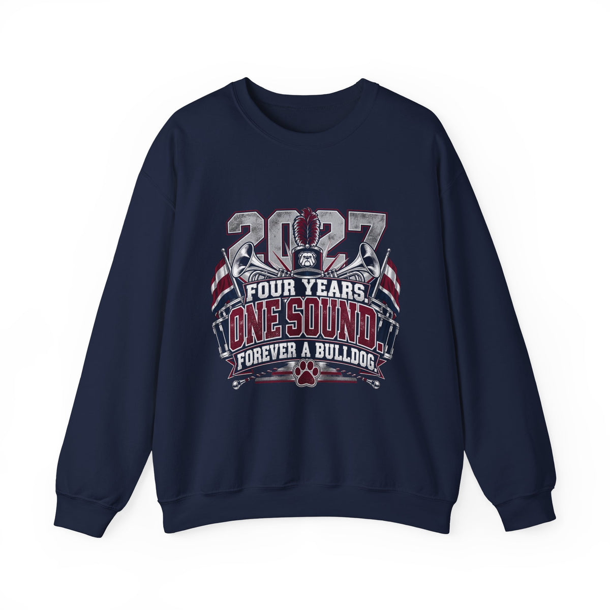 2027 Bulldog Senior Crewneck Sweatshirt – "Four Years, One Sound" Graduation Gift