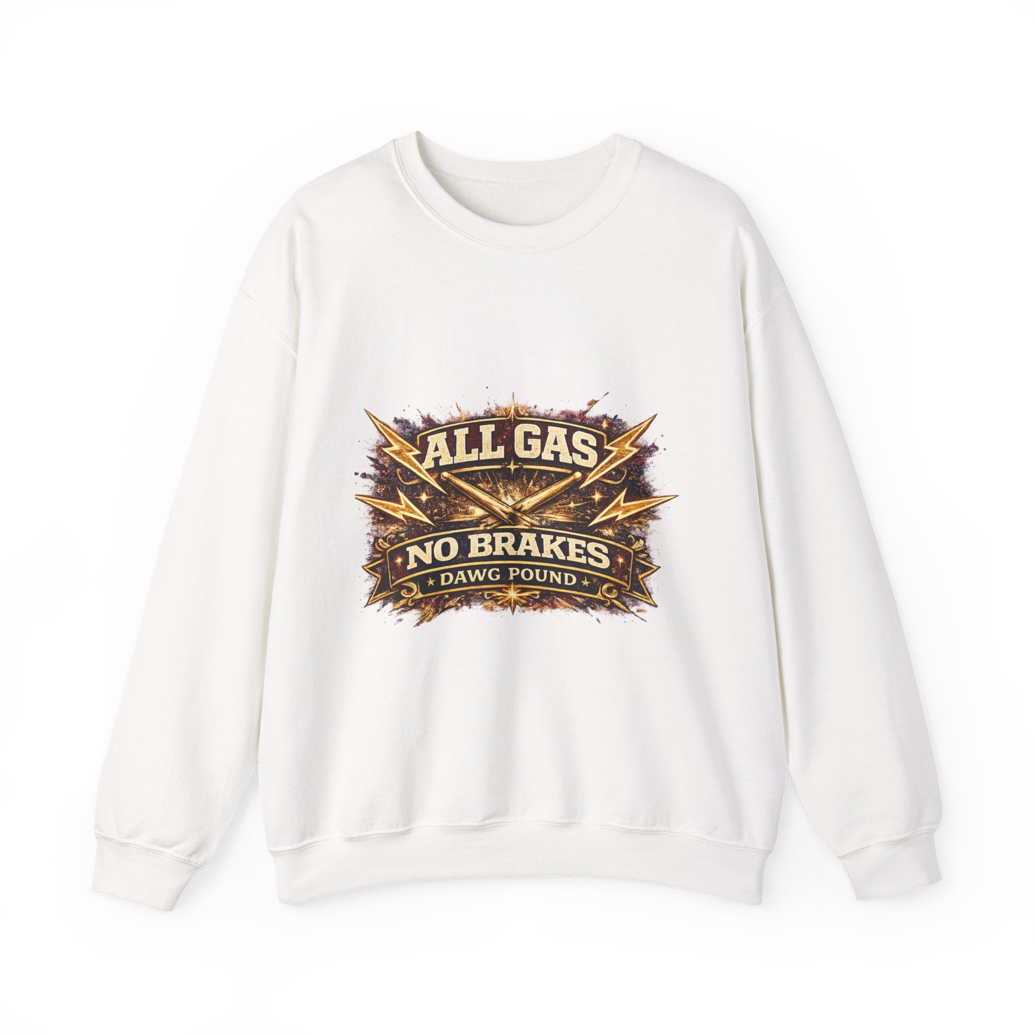 All Gas No Brakes Crewneck Sweatshirt — Vintage Racing Graphic Pullover