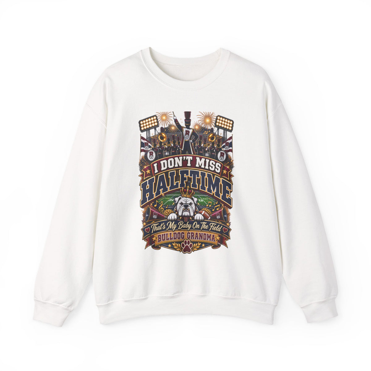 Halftime Football Grandma Crewneck Sweatshirt – "I Don't Miss Halftime" Graphic