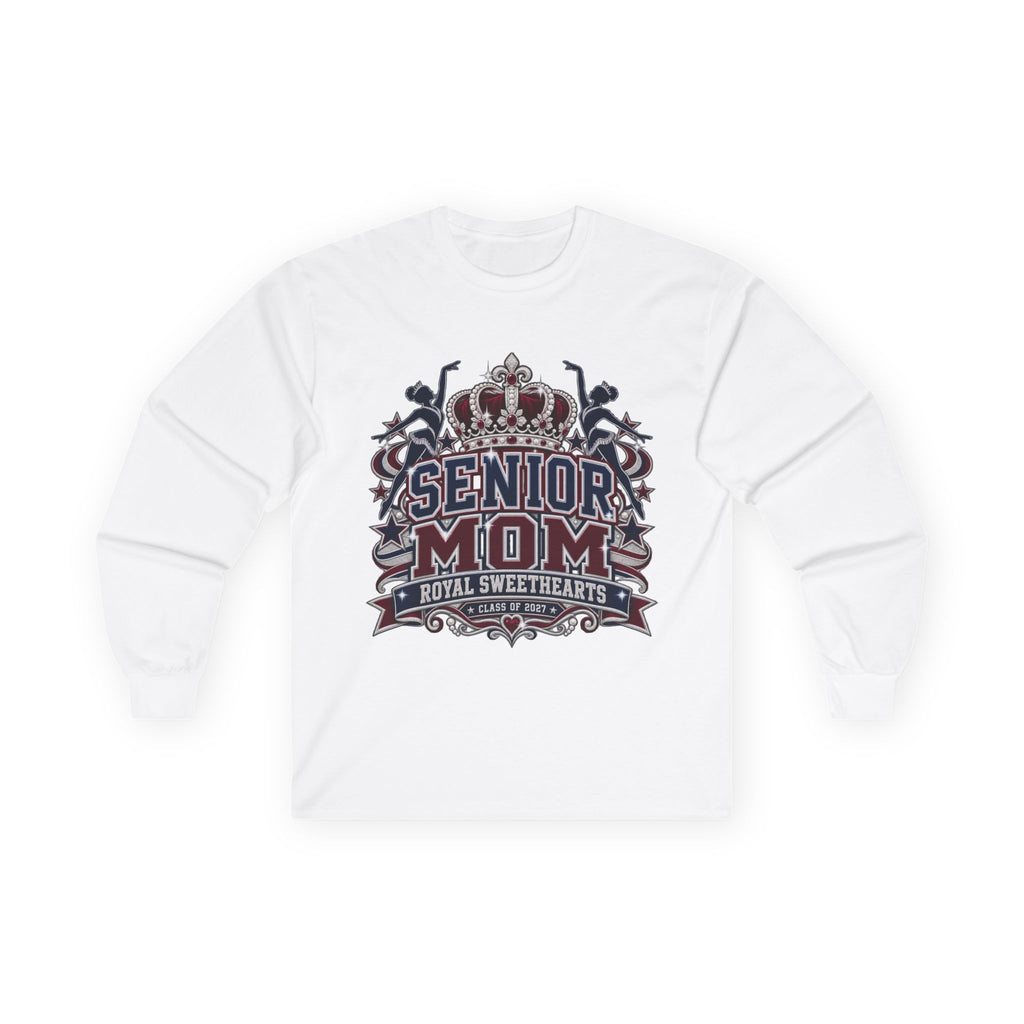 Senior Mom Long Sleeve Tee — "Senior Mom" Royal Sweethearts Design