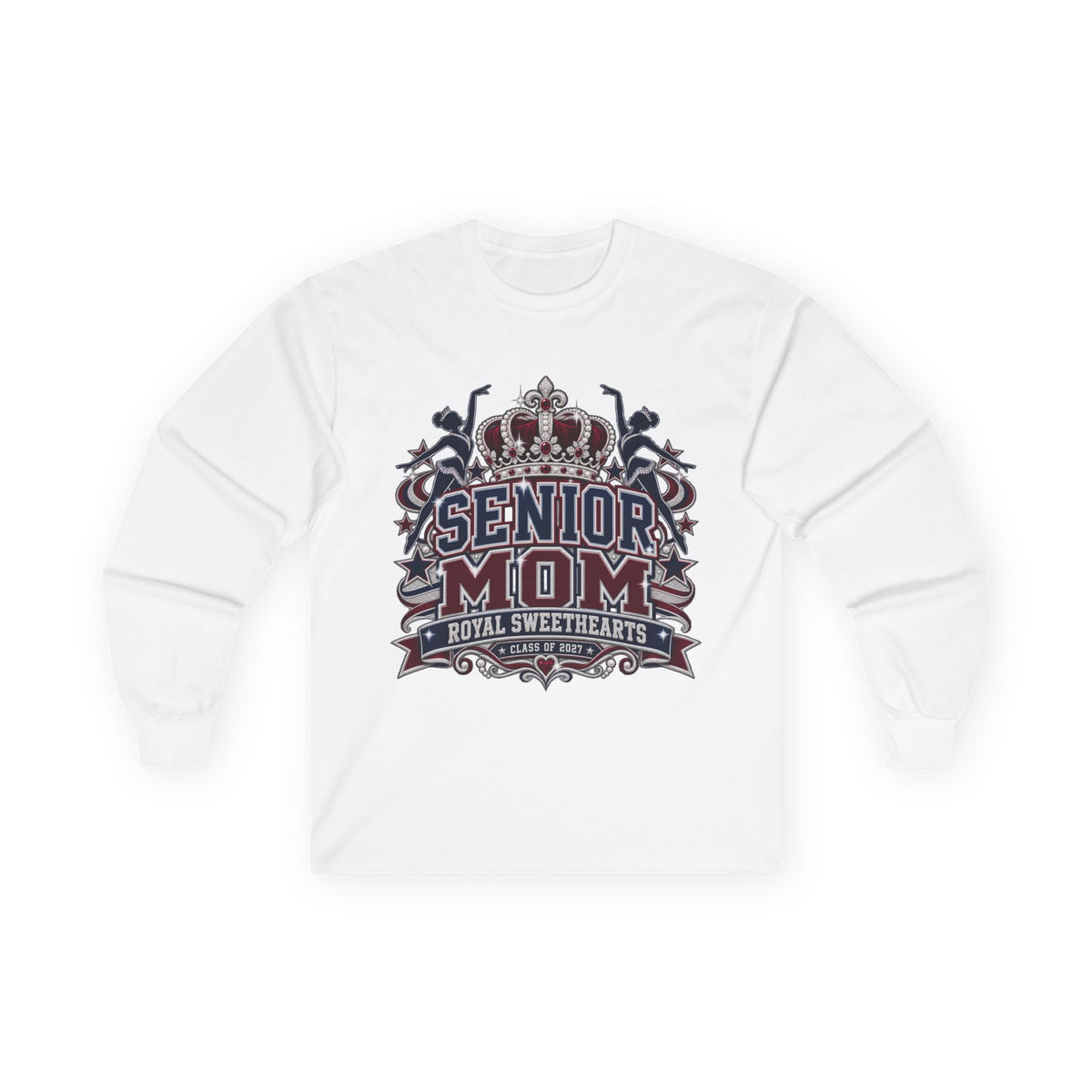 Senior Mom Long Sleeve Tee — "Senior Mom" Royal Sweethearts Design