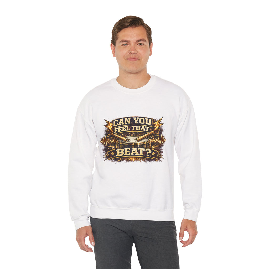 Can You Feel That Beat? Graphic Sweatshirt — Vintage Drum & Music Festival Crewneck
