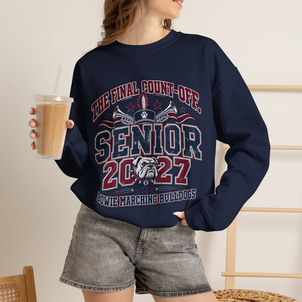 Senior 2027 Crewneck Sweatshirt — "The Final Count-Down" Bowie Marching Bulldogs