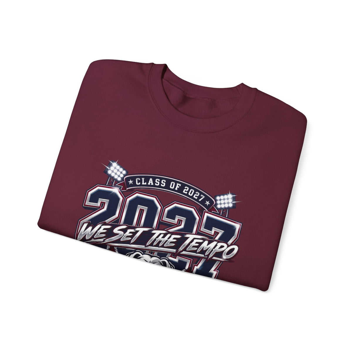 Crewneck Sweatshirt — "Class of 2027 We Set the Tempo" Marching Bulldogs