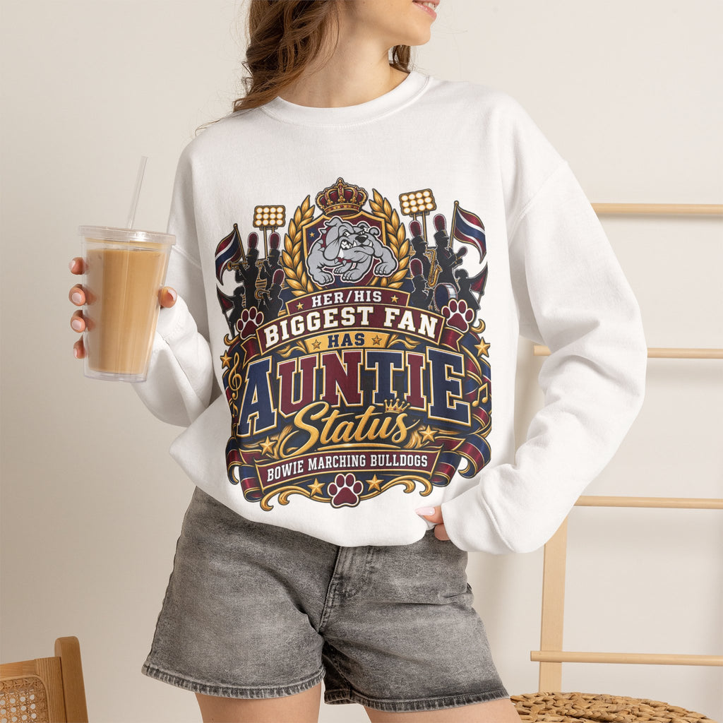 Auntie Crewneck Sweatshirt - "Biggest Fan Has Auntie Status" Retro Crest