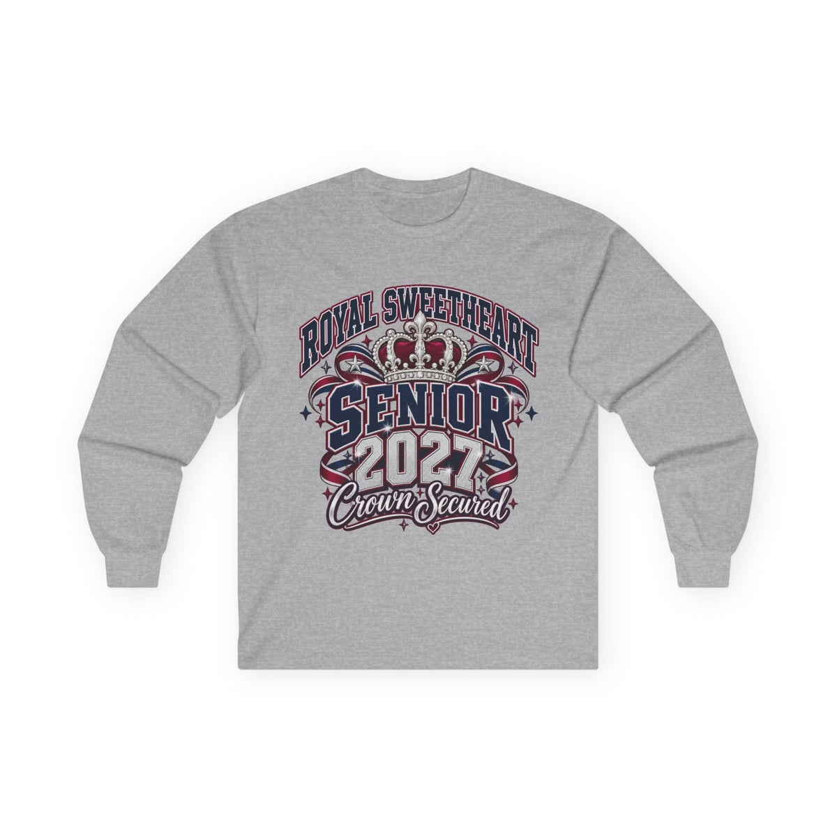 Senior 2021 "Royal Sweetheart" Long Sleeve Tee — Crown Secured Graduation Shirt