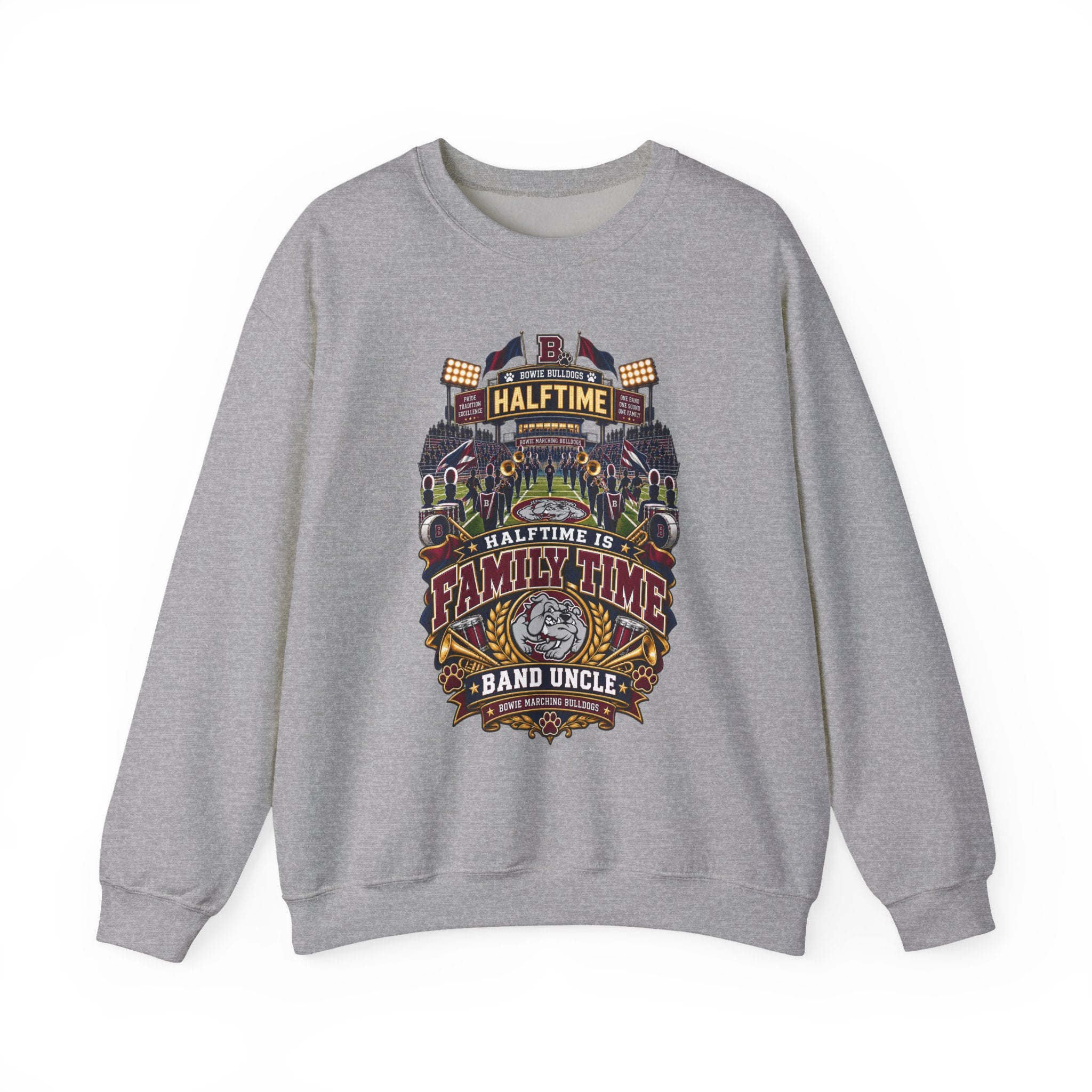 Halftime Is Family Time Crewneck Sweatshirt — Band Uncle Graphic