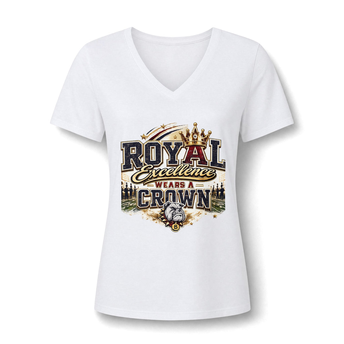 Women's 'Royal Excellence Wears a Crown' V-Neck Tee