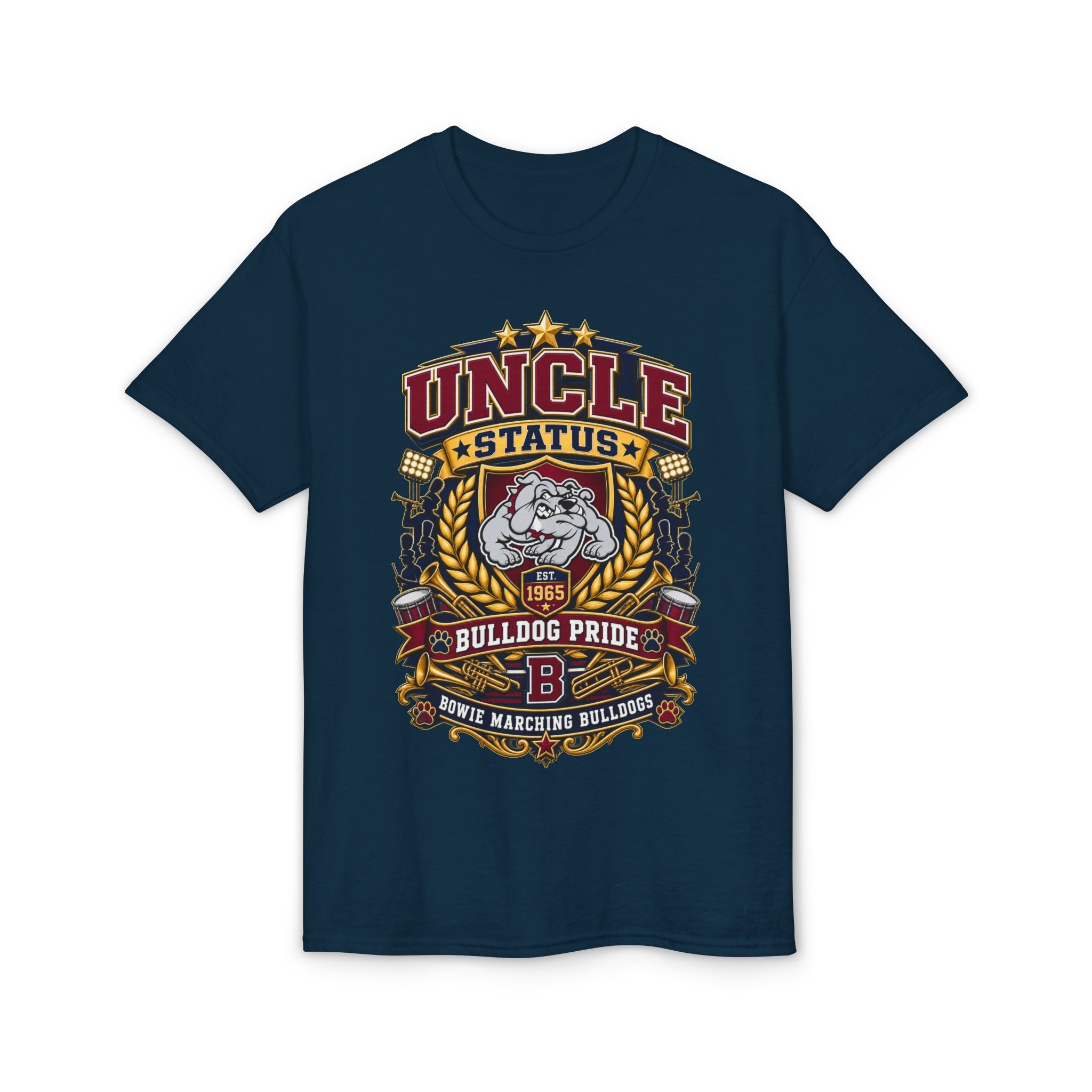 Uncle Status Bulldog Pride T-Shirt — Retro Marching Bulldogs Design