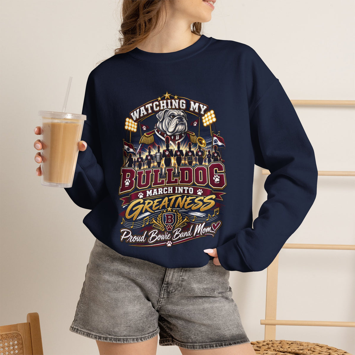 Bulldog March Into Greatness Crewneck Sweatshirt