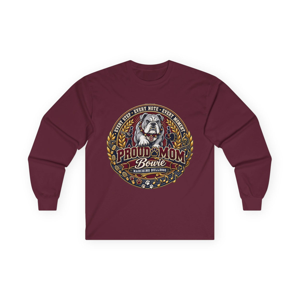 Proud Mom Bowie Bulldog Long Sleeve Tee