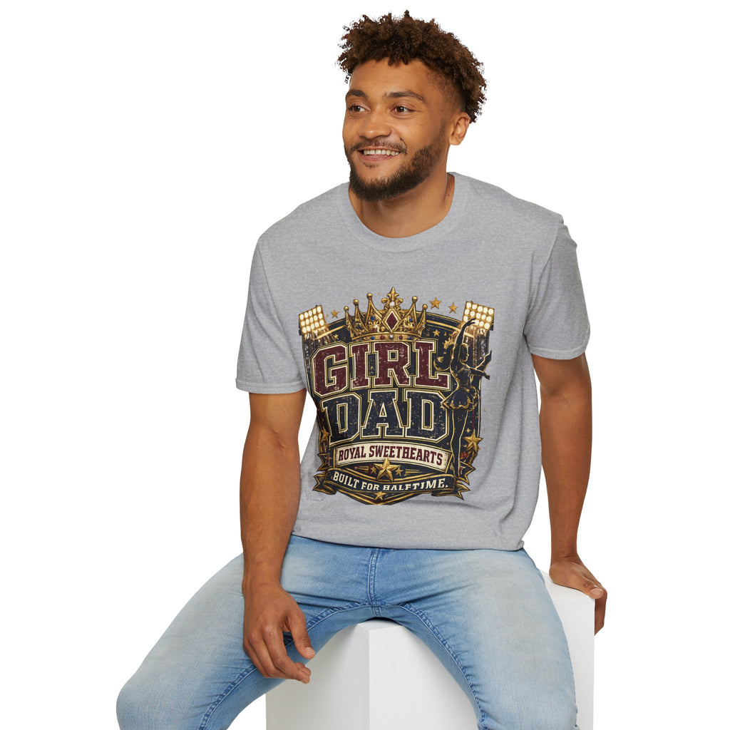 Girl Dad T-Shirt — Vintage Crowned 'Girl Dad' Dad Tee for Dads of Daughters