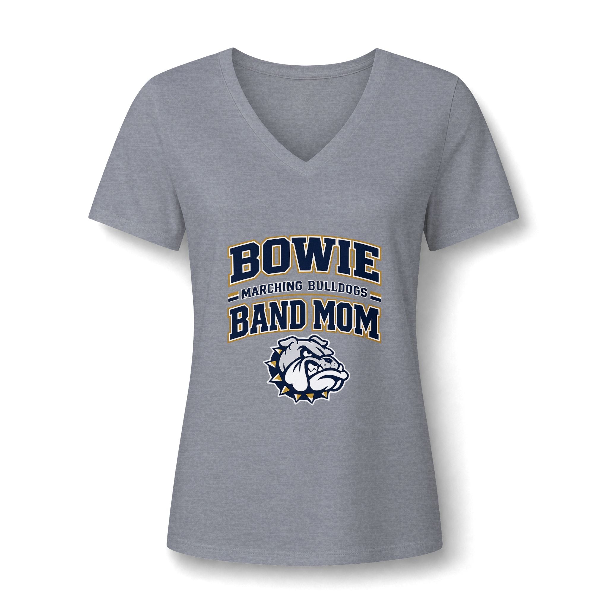 Bowie Bulldogs Band Mom V-Neck T-Shirt