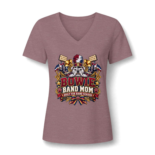 Bowie Band Mom V-Neck Tee — Marching Band Mom Shirt