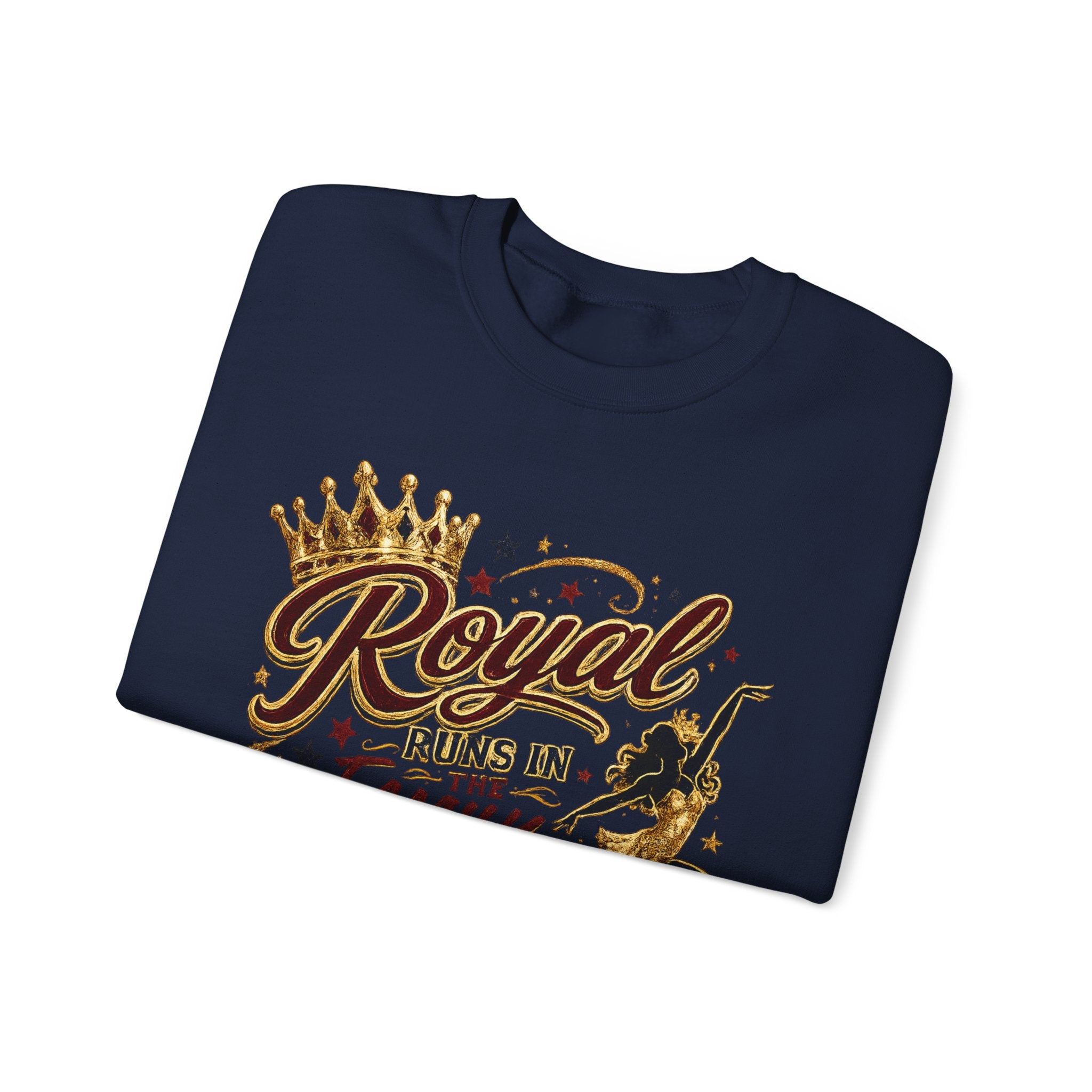 Mom Crewneck Sweatshirt — "Royal Runs in the Family" Graphic