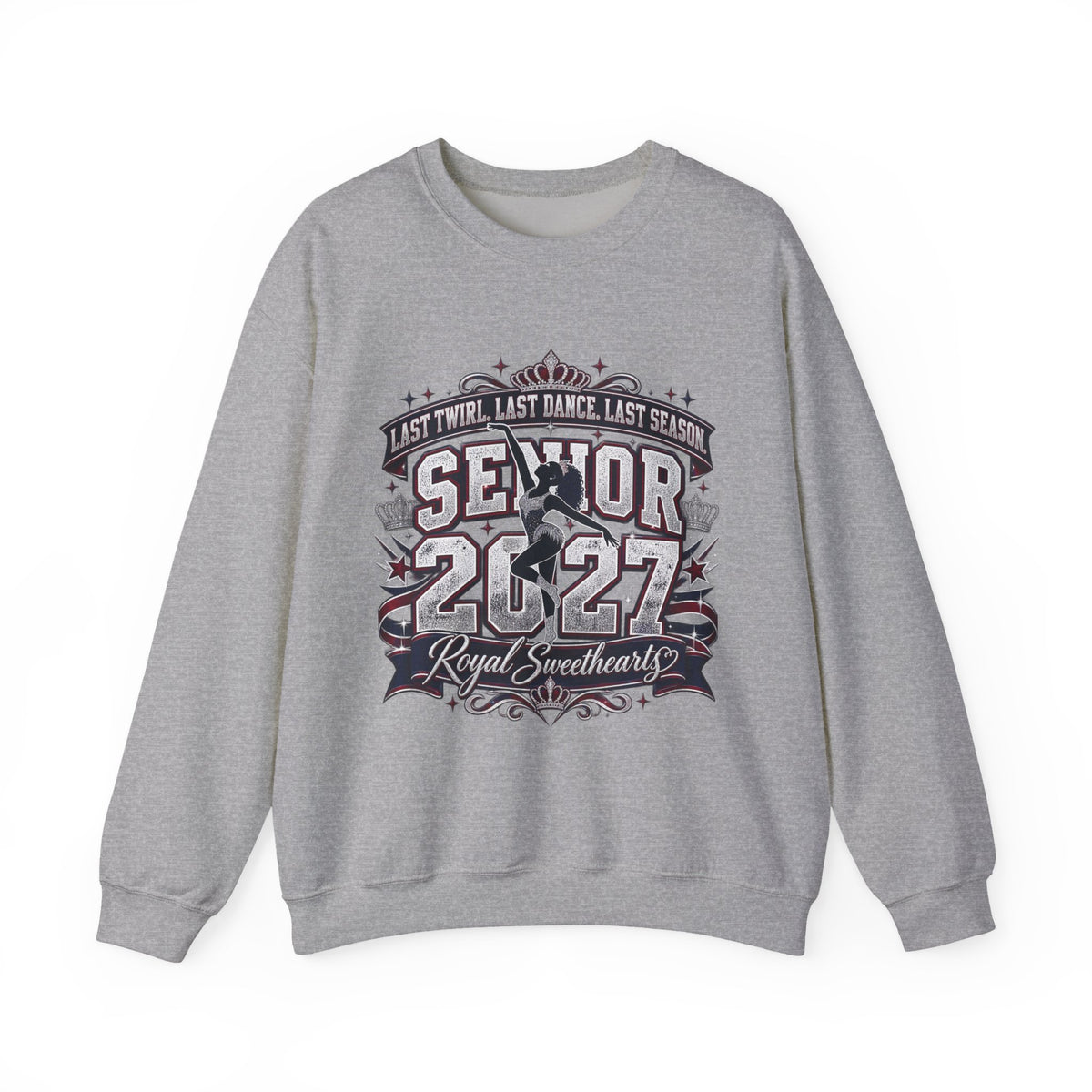 Senior 2027 Crewneck Sweatshirt — "Royal Sweetheart" Dance Senior Design
