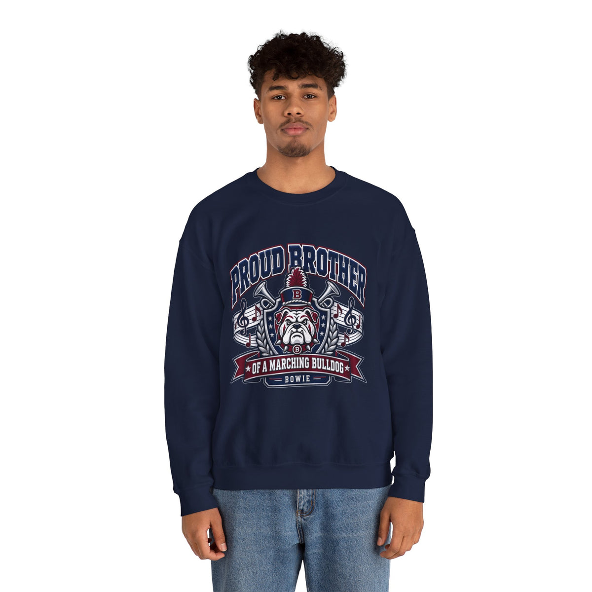 Proud Brother Marching Bulldog Crewneck Sweatshirt