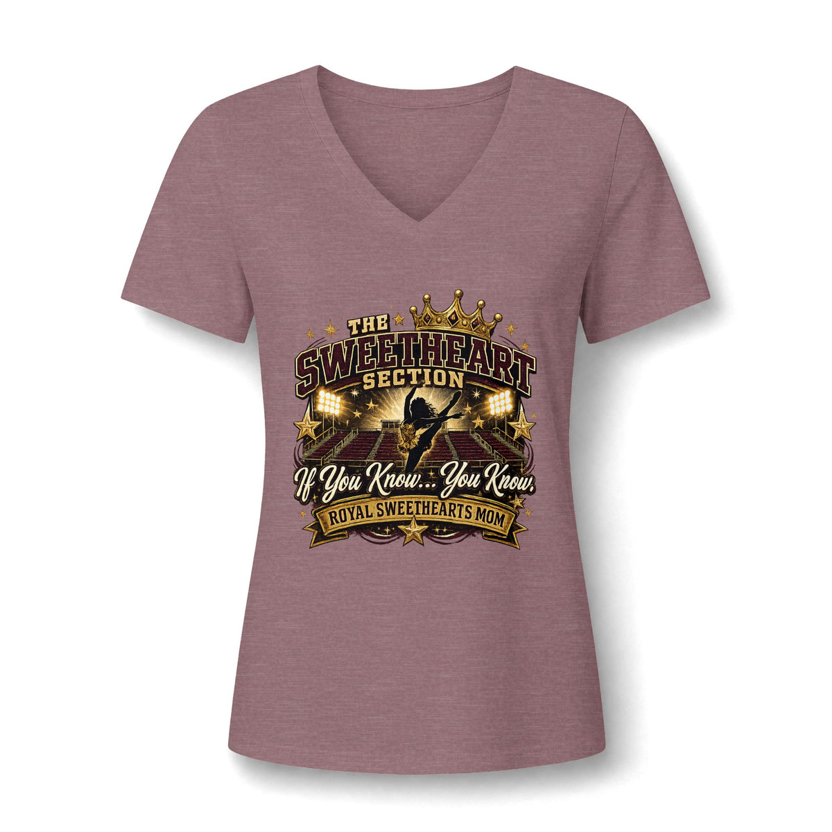 Women's V‑Neck Tee — "The Sweetheart Section: If You Know...You Know" Royal Sweethearts Mom Shirt