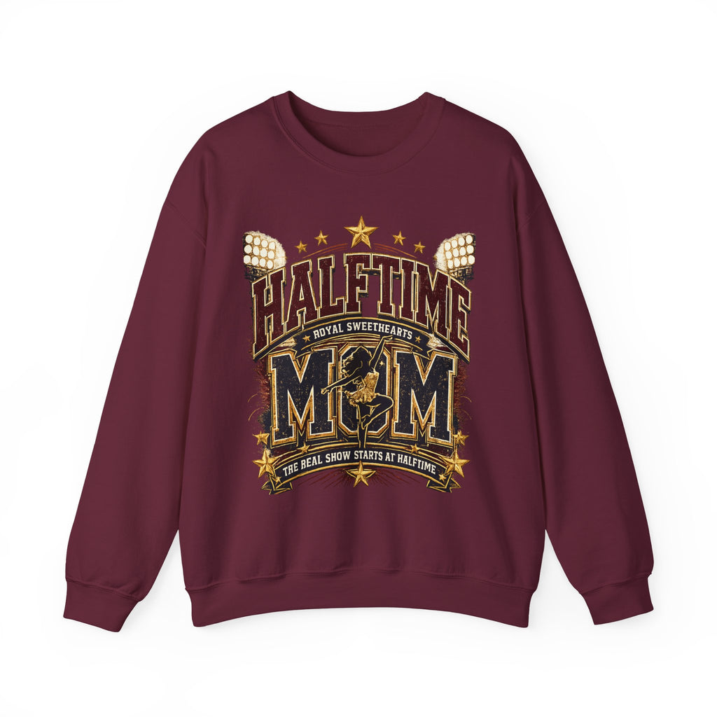 Halftime Mom Crewneck Sweatshirt — Marching Band / Royal Sweethearts Design