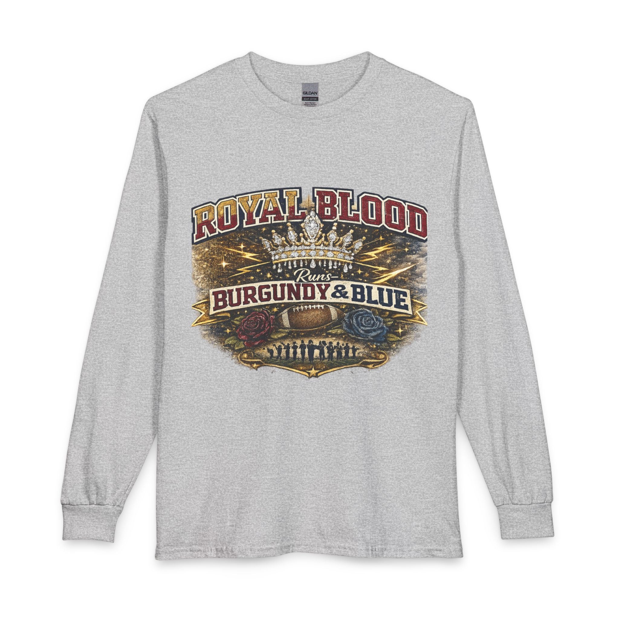 Royal Blood "Burgundy & Blue" Graphic Long Sleeve Shirt
