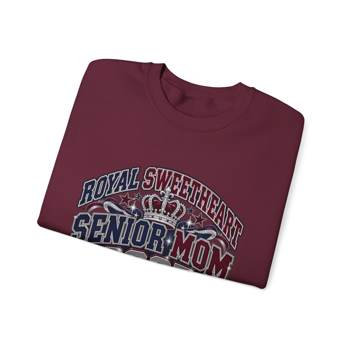 Senior Mom 2027 Crewneck Sweatshirt – "Royal Sweetheart" Graduation Mom Gift