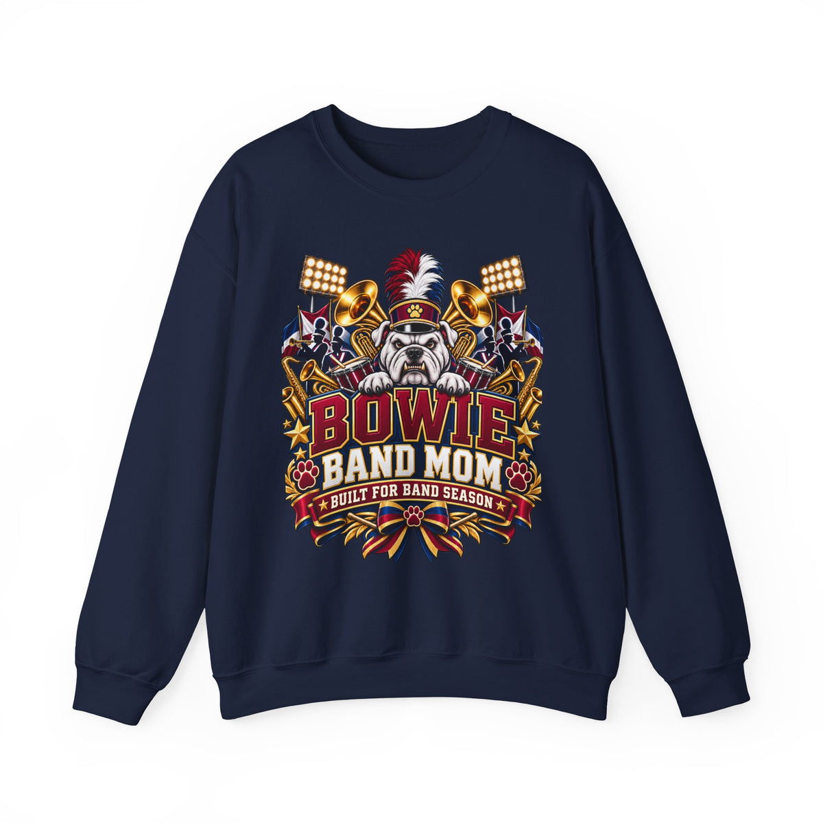 Band Mom Crewneck Sweatshirt — "Bowie Band Mom" Marching Band Mom Pullover