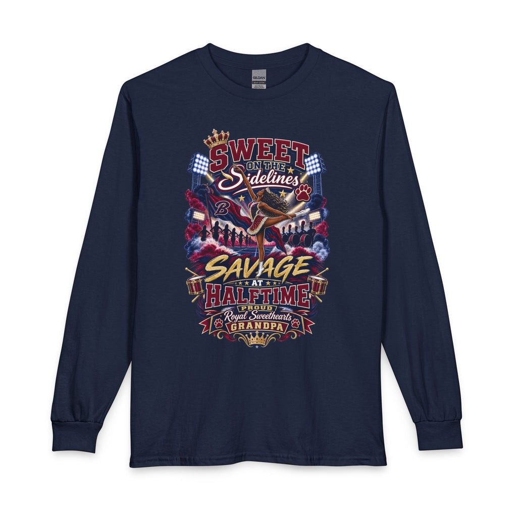 Savage at Halftime “Sweet Sidelines” Long Sleeve T-Shirt – Funny Football Grandpa Tee