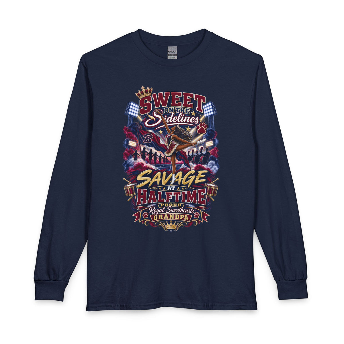 Savage at Halftime “Sweet Sidelines” Long Sleeve T-Shirt – Funny Football Grandpa Tee