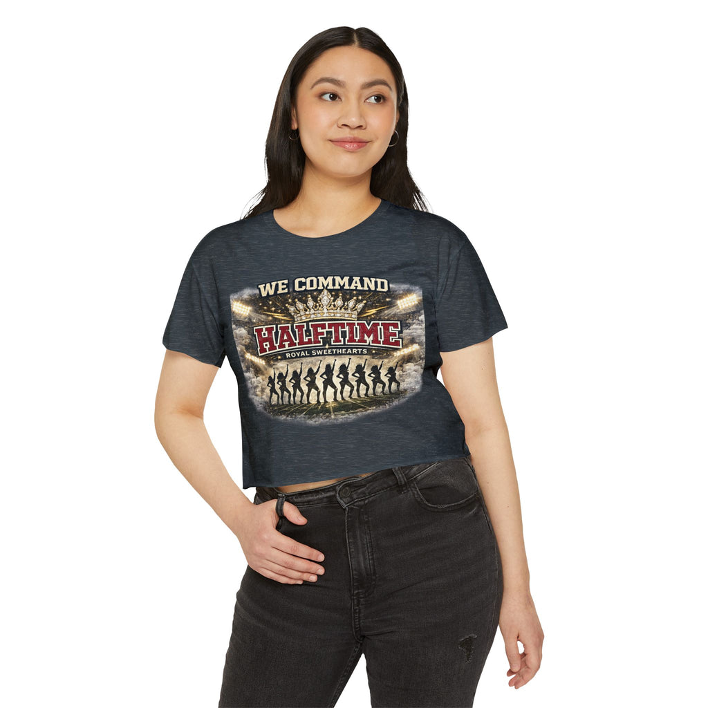 We Command Halftime Crop Top — Women's Festival Dance Team Graphic Tee