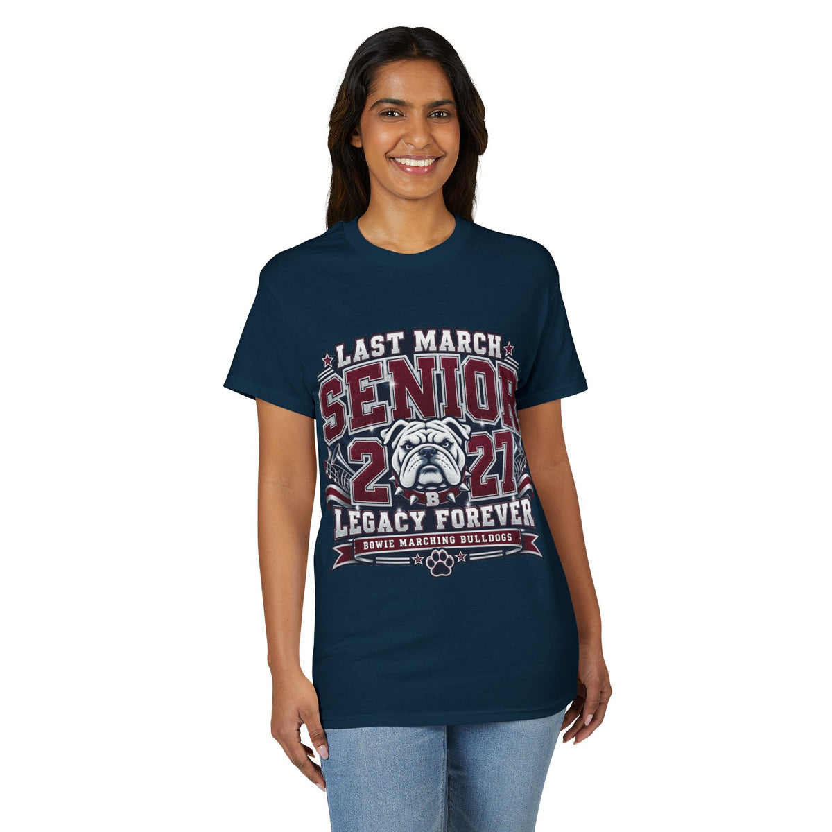 Senior 2027 Bulldog Marching Band T-Shirt — "Last March" Legacy Forever