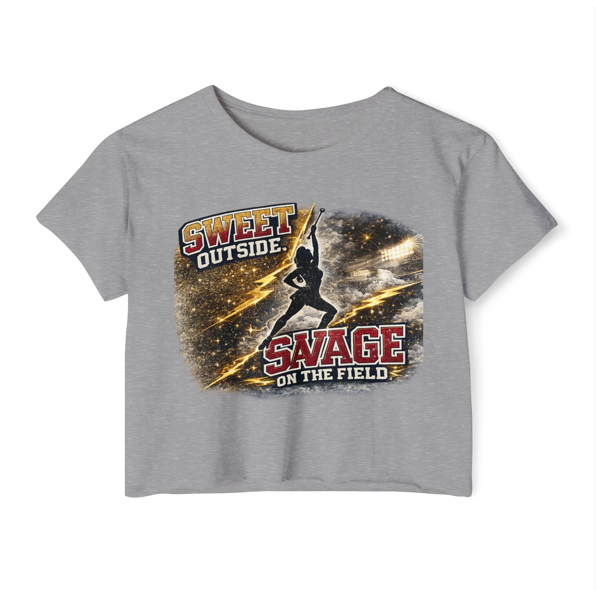 Festival Crop Top — "Sweet Outside, Savage on the Field" Graphic