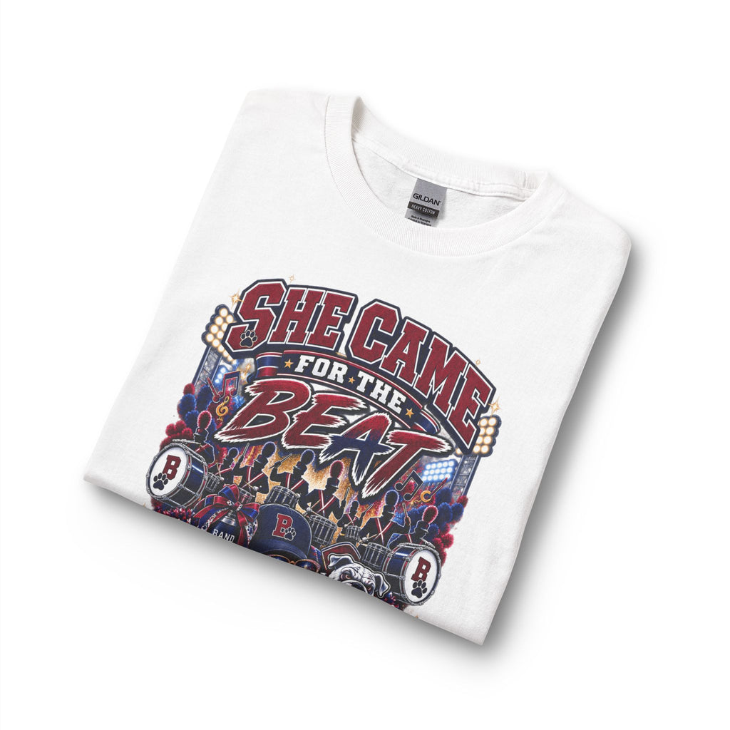 Long Sleeve T‑Shirt — “She Came for the Beat” Drumline Grandma Graphic