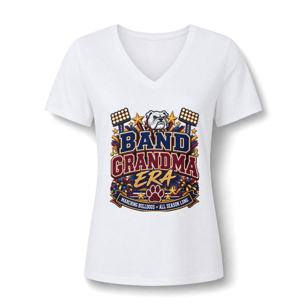 Band Grandma Era V-Neck Tee — Proud Marching Band Grandma Shirt