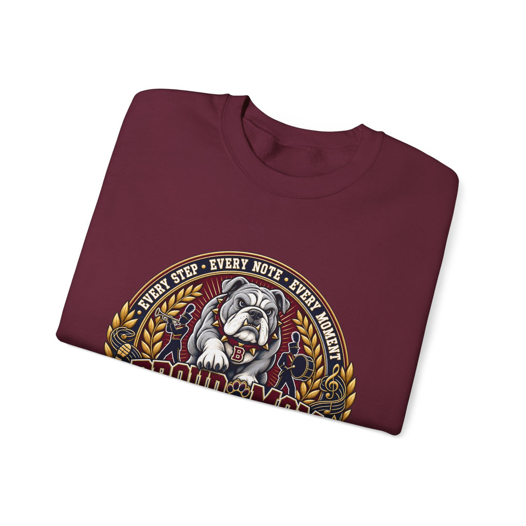 Proud Mom Crewneck Sweatshirt — "Bowie" Marching Bulldog Band Mom Pullover