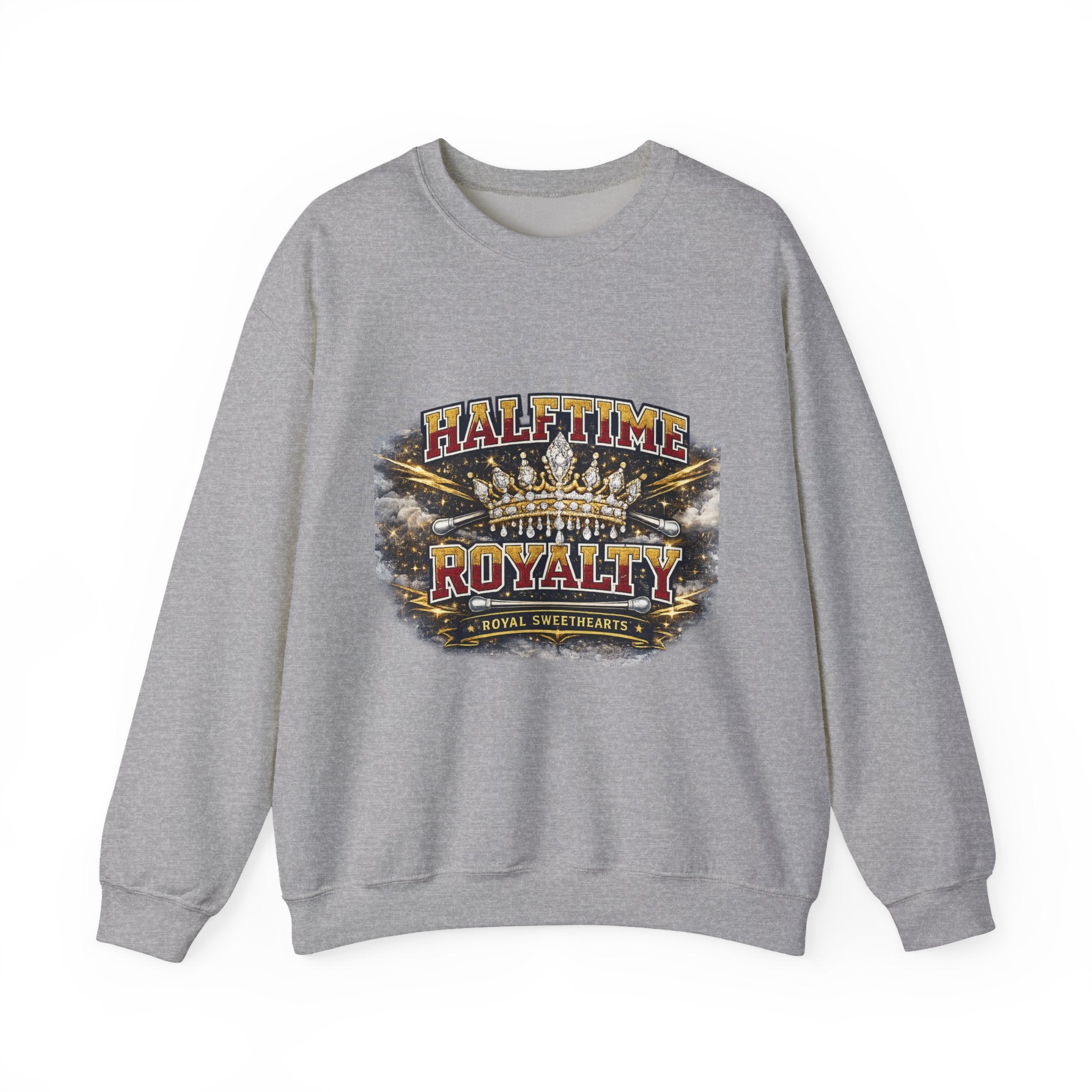 Crewneck Sweatshirt - "Halftime Royalty" Vintage Crown Football Graphic