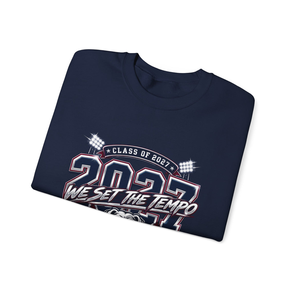 Crewneck Sweatshirt — "Class of 2027 We Set the Tempo" Marching Bulldogs