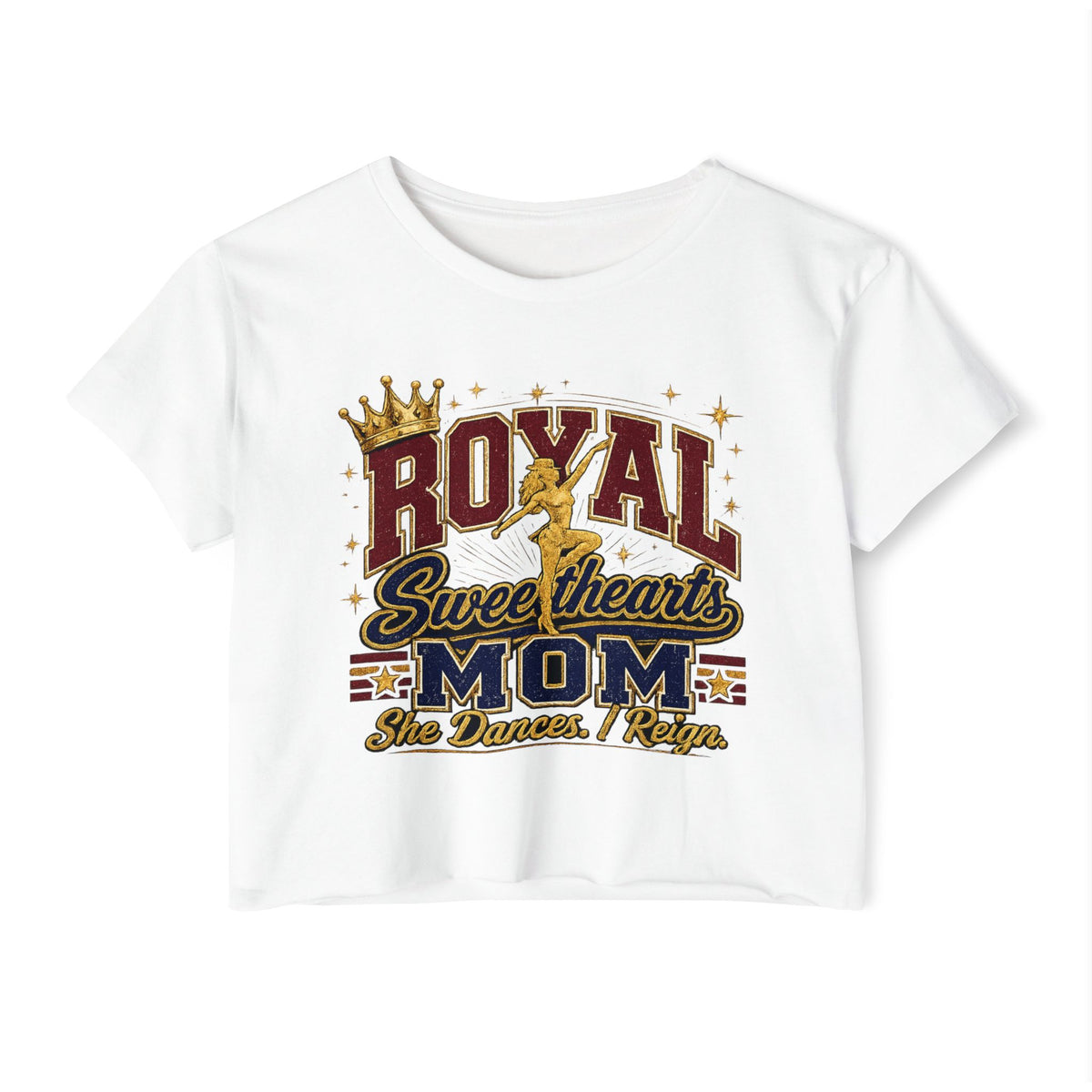 Royal Sweetheart Mom Crop Top — 'She Dances, Reigns' Festival Tee